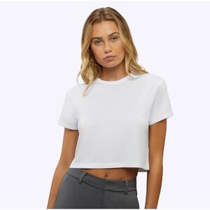 Cuts Clothing Almost Friday Cropped Tee White Size Small